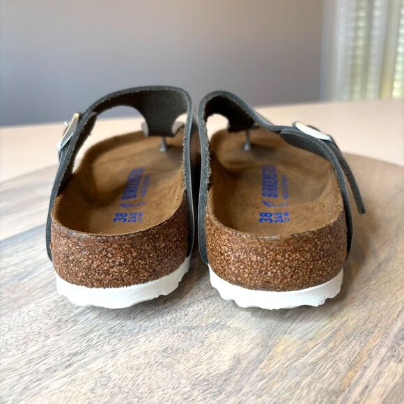 Birkenstok Women's Soft Footbed Gizeh Metallic Silver Sandals Shoes US Size 7 - Picture 8 of 11